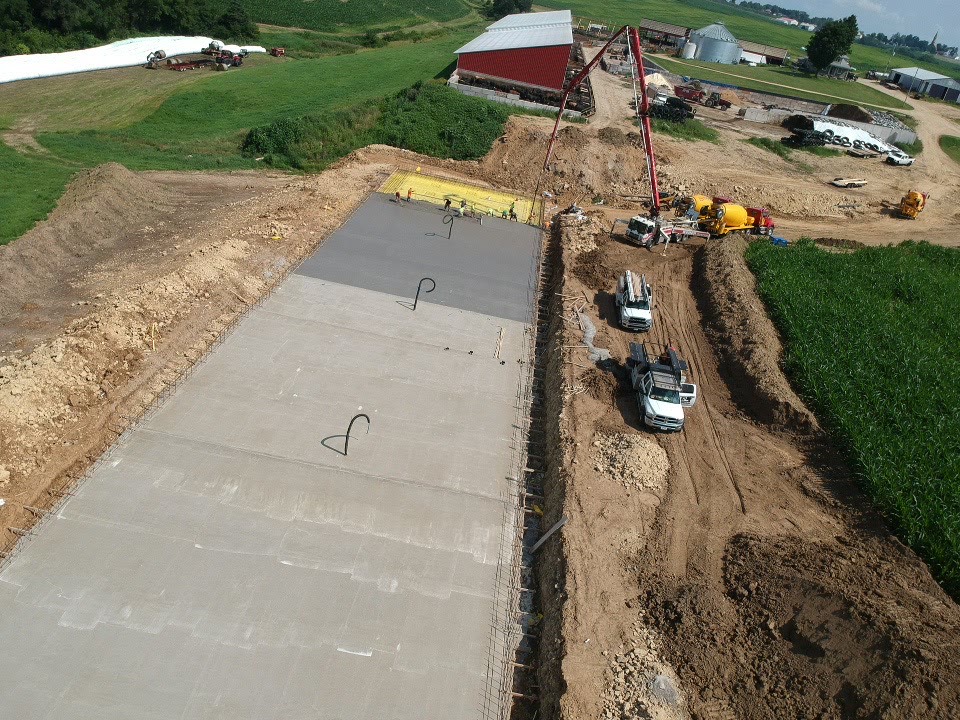 Agricultural slab pour
