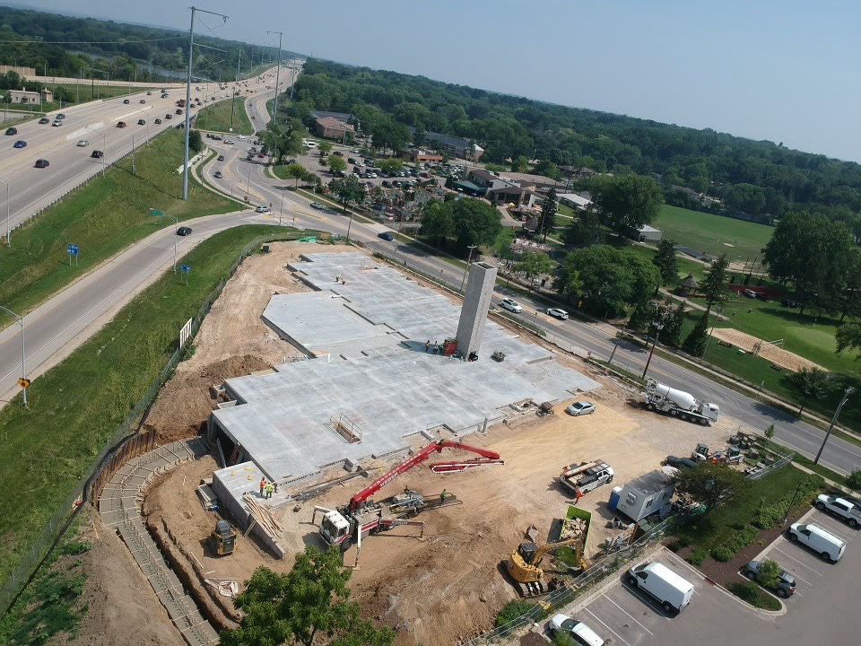 Commercial apartment building foundation