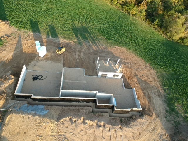 Residential foundation in East Dubuque, Illinois